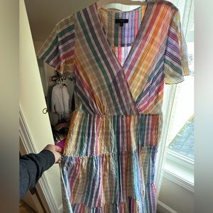 J Crew rainbow wrap dress